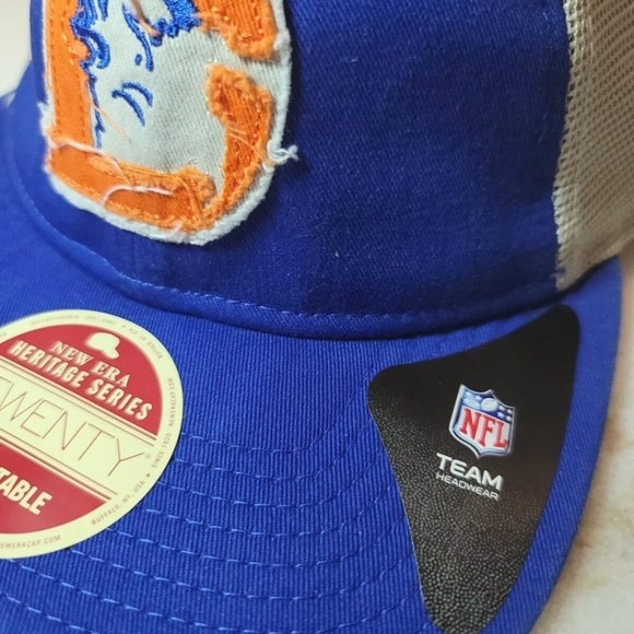 Denver Broncos New Era Frayed Twill 9TWENTY Trucker Adjustable Hat cap - Picture 5 of 5